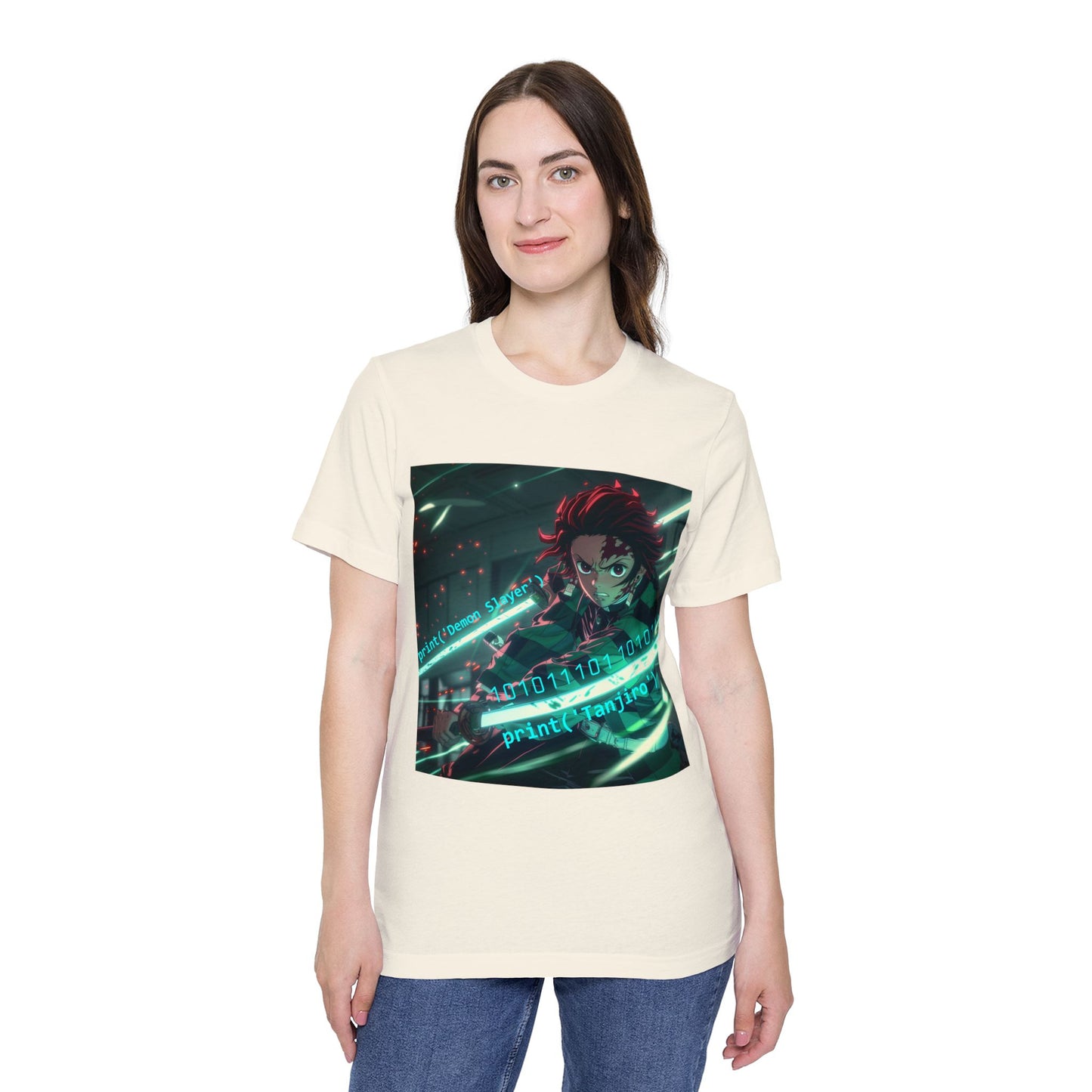 Tanjiro’s Cyber Sword Tee – Digital Demon Slayer Edition