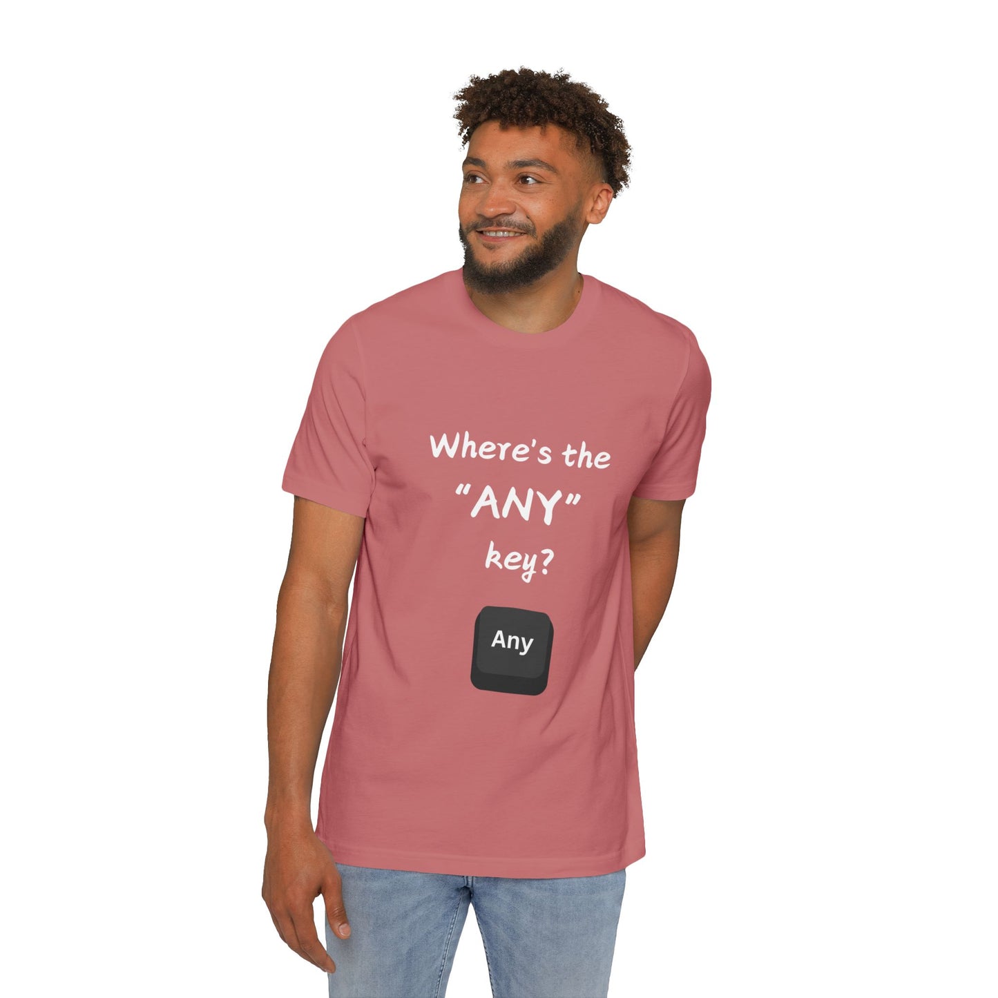 Any Key Confusion Tech Support Humor T Shirt | IT Helpdesk Meme Tees | Usha Creations