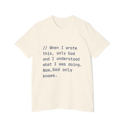 Divine Debug T-Shirt | Mysterious Code Comment | Programming Humor | Usha Creations