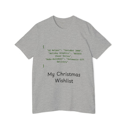 Tech Wishlist JSON T-Shirt | Funny Programmer Christmas Gift 2024 | Geek Holiday Humor | Usha Creations