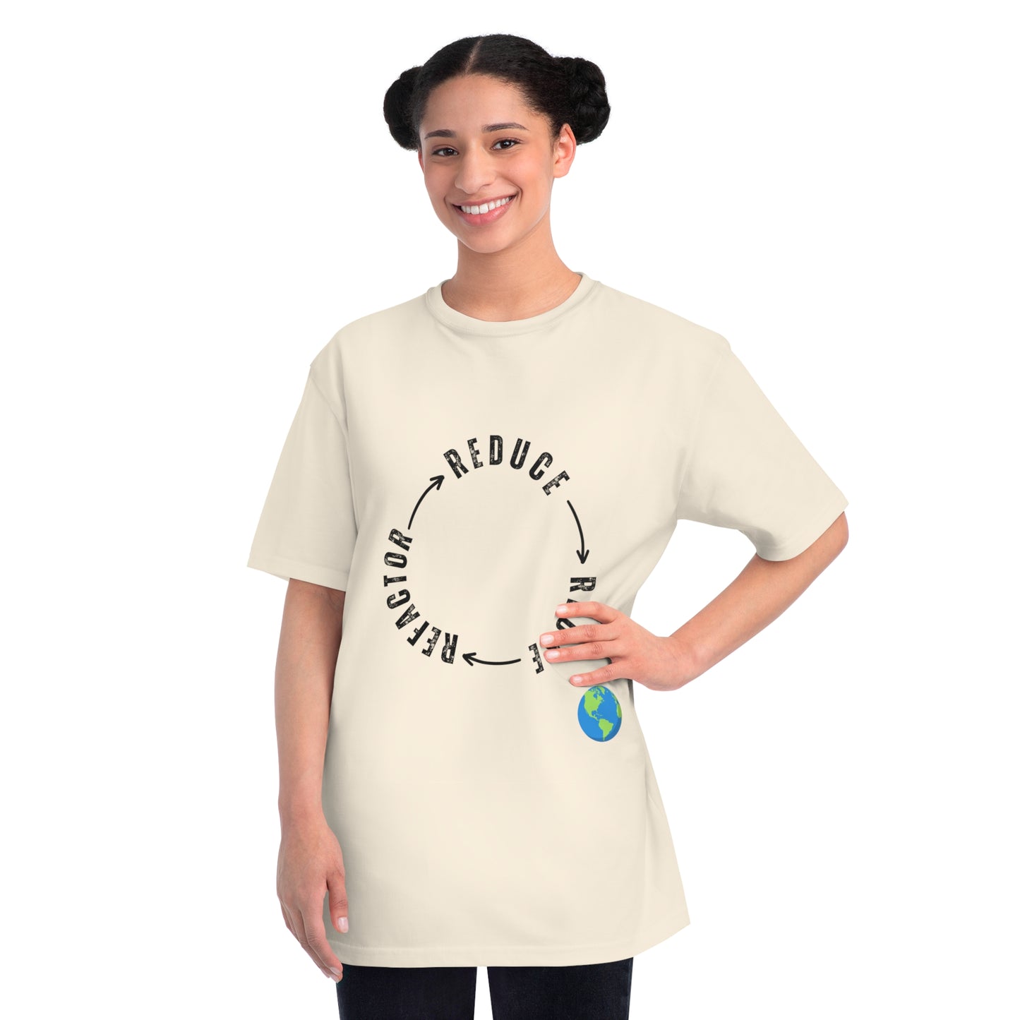 Reduce Reuse Refactor Loop Tee | Eco Code Cycle Shirt | Usha Creations