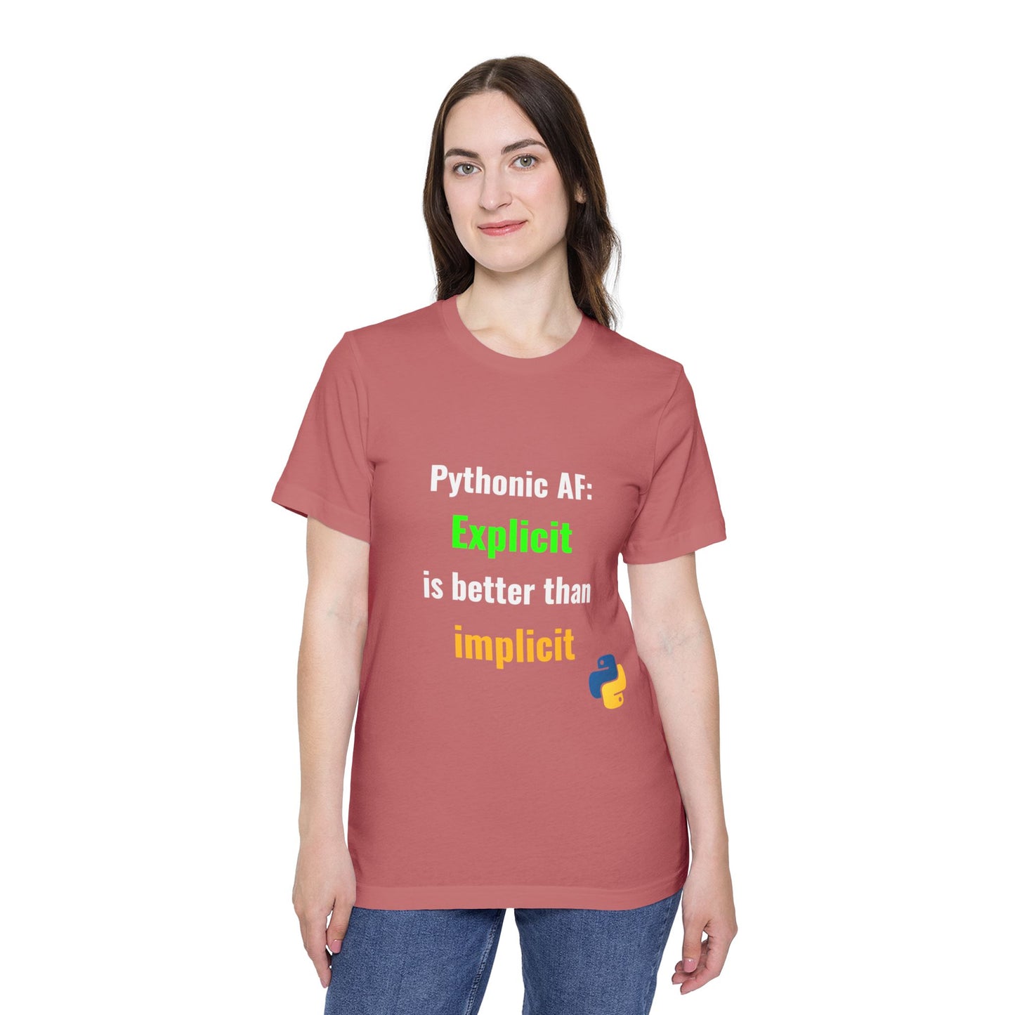 Pythonic AF: Explicit Is Better Than Implicit | Funny Python Developer T-Shirt | Usha Creations