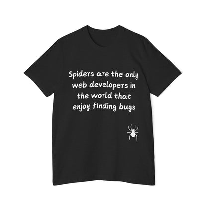 Spider Web Developer Bug Humor T Shirt | Coding Pun Meme Tees | Usha Creations