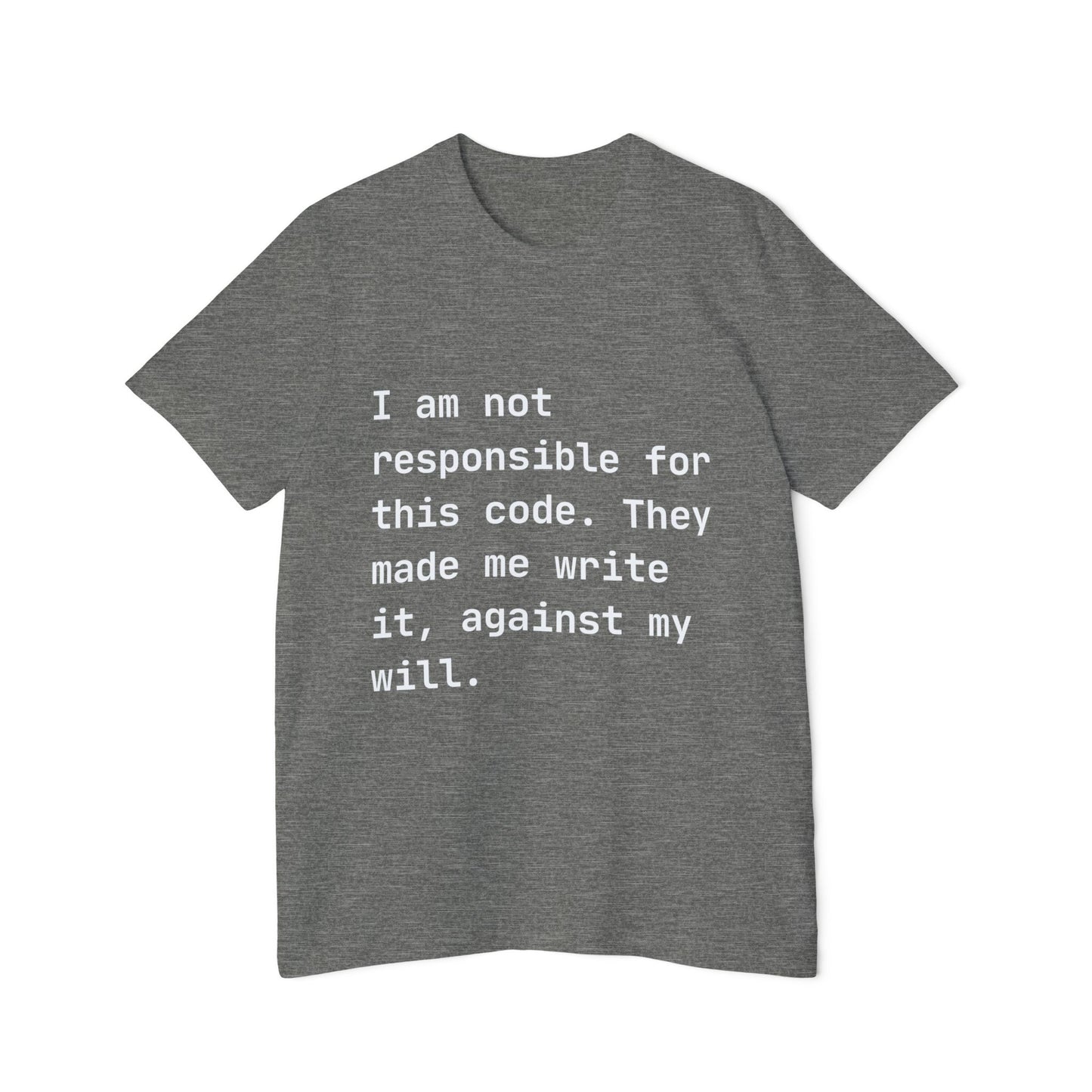 Code Under Duress T-Shirt | Developer Disclaimer | Programming Humor | Usha Creations