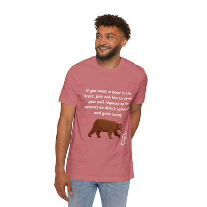 Bear Pull Request Review Developer Humor T Shirt | Coding Wildlife Meme Tees | Usha Creations