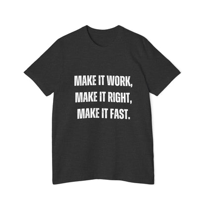 Make It Work, Make It Right, Make It Fast | Inspirational Developer T-Shirt | Programmer Quote Tee | Usha Creations