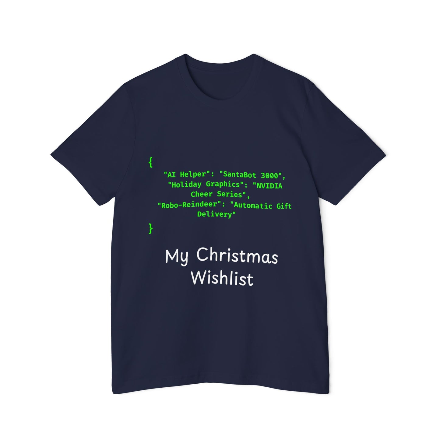 Tech Wishlist JSON T-Shirt | Funny Programmer Christmas Gift 2024 | Geek Holiday Humor | Usha Creations