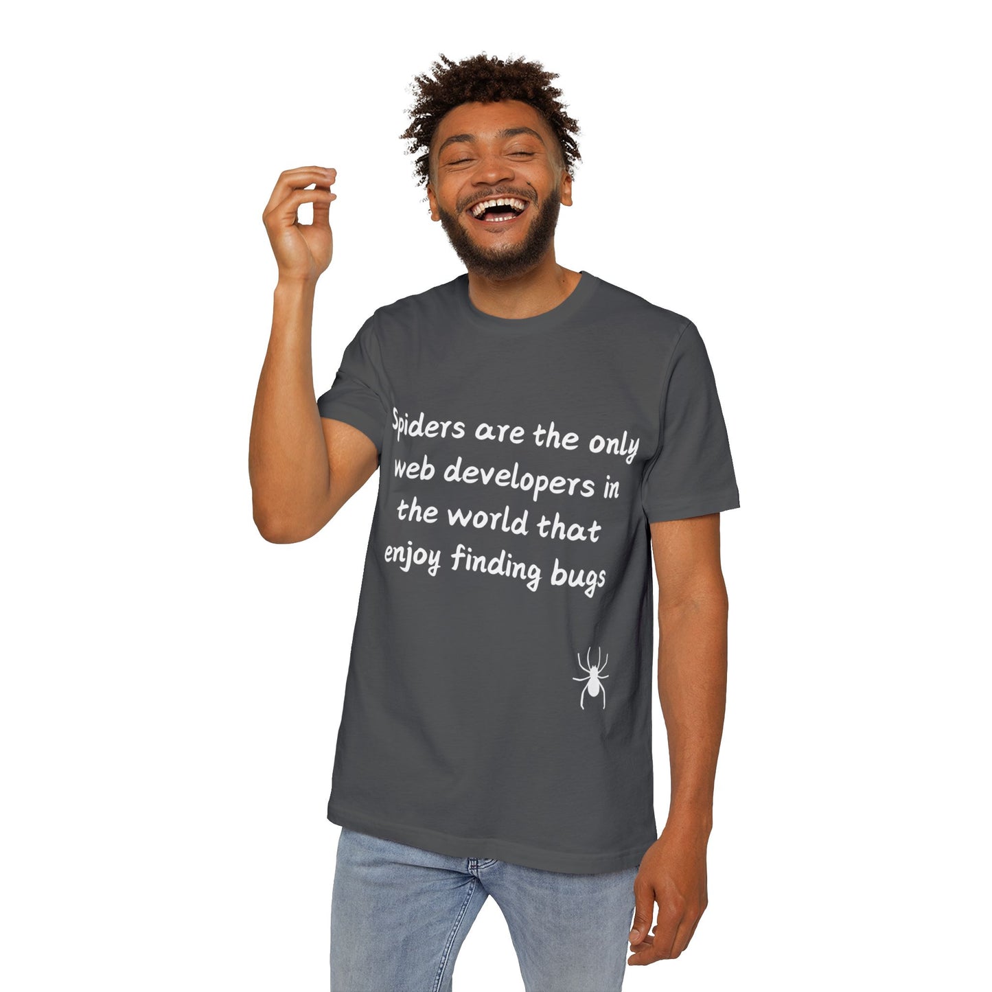 Spider Web Developer Bug Humor T Shirt | Coding Pun Meme Tees | Usha Creations