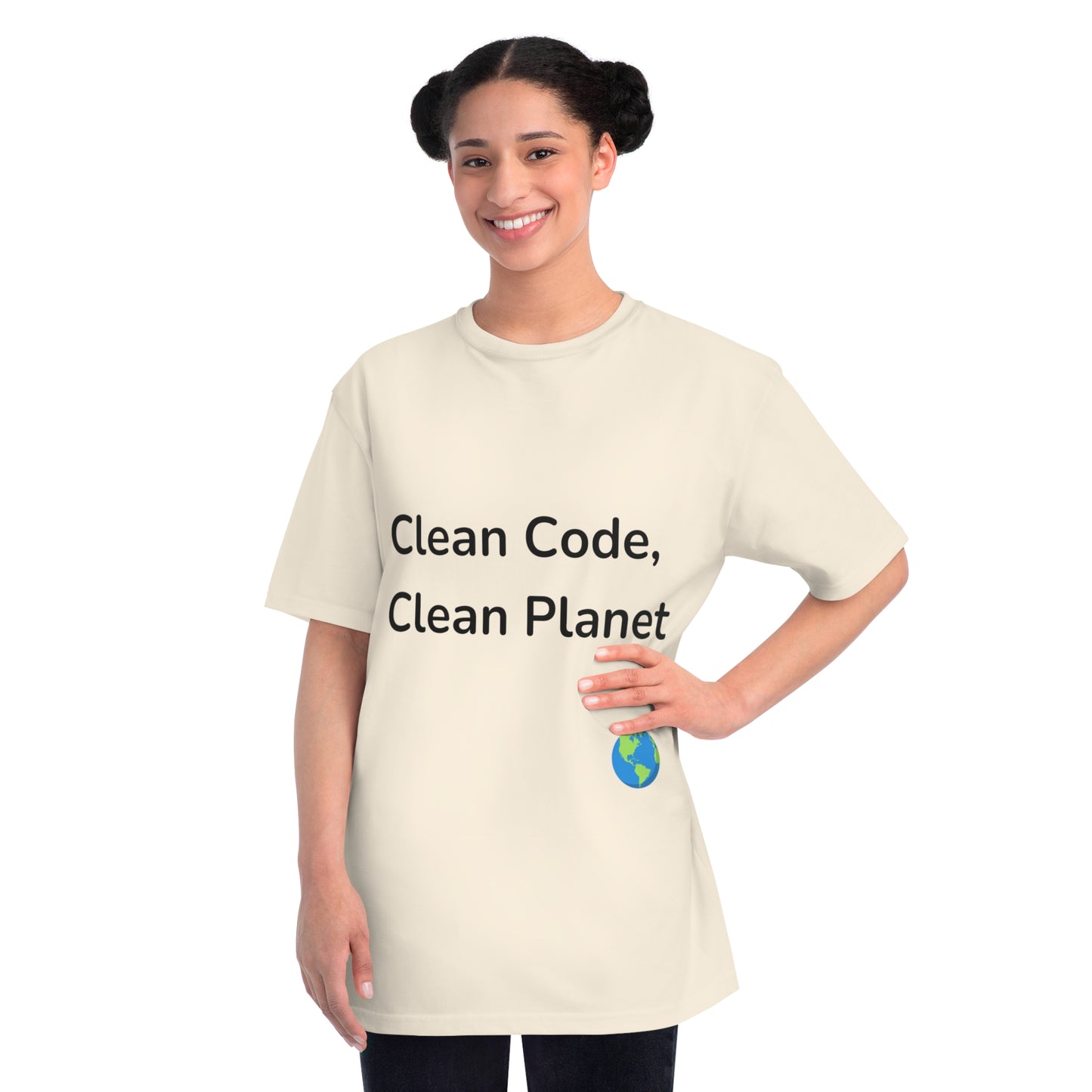 Clean Code, Clean Planet Eco Dev T-Shirt | Green Tech Tee | Usha Creations