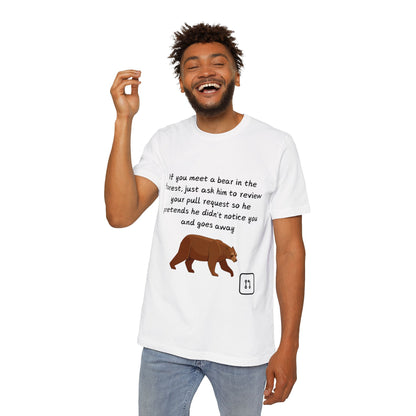 Bear Pull Request Review Developer Humor T Shirt | Coding Wildlife Meme Tees | Usha Creations