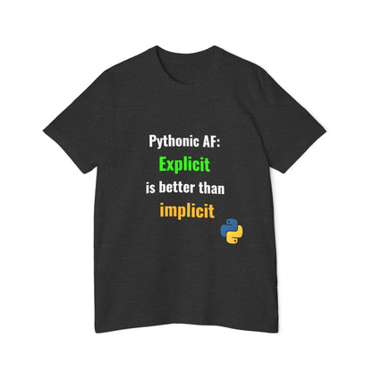 Pythonic AF: Explicit Is Better Than Implicit | Funny Python Developer T-Shirt | Usha Creations