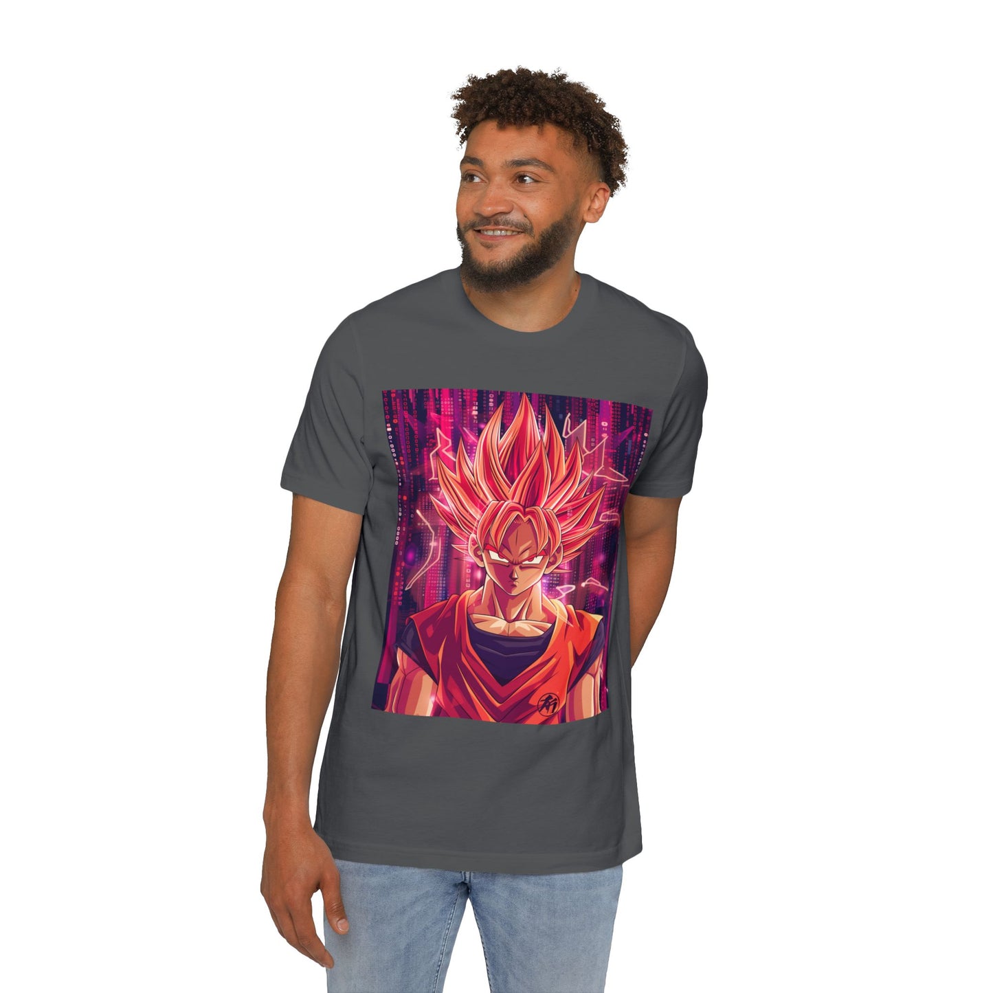 Goku Powering Up with Code Tee – Super Saiyan Coder Edition