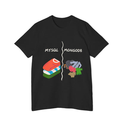 MySQL vs MongoDB Database Humor Tech T Shirt | Developer Meme Tees | Usha Creations