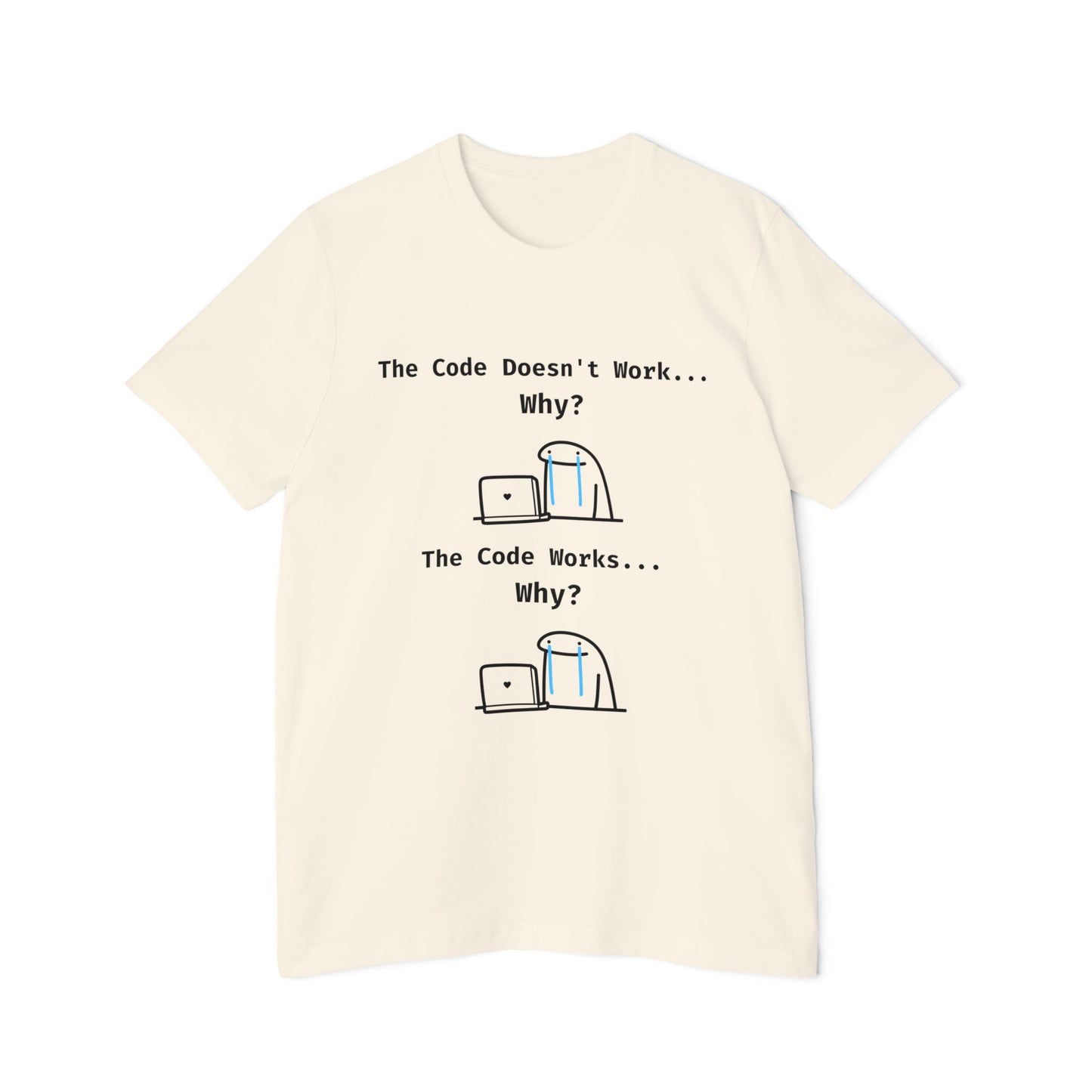 Developer Emotion Rollercoaster Debugging Humor T Shirt | Coding Life Meme Tees | Usha Creations