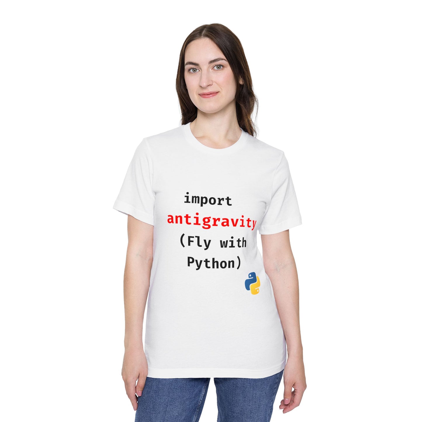 import antigravity (Fly with Python) | Funny Python Developer T-Shirt | Usha Creations