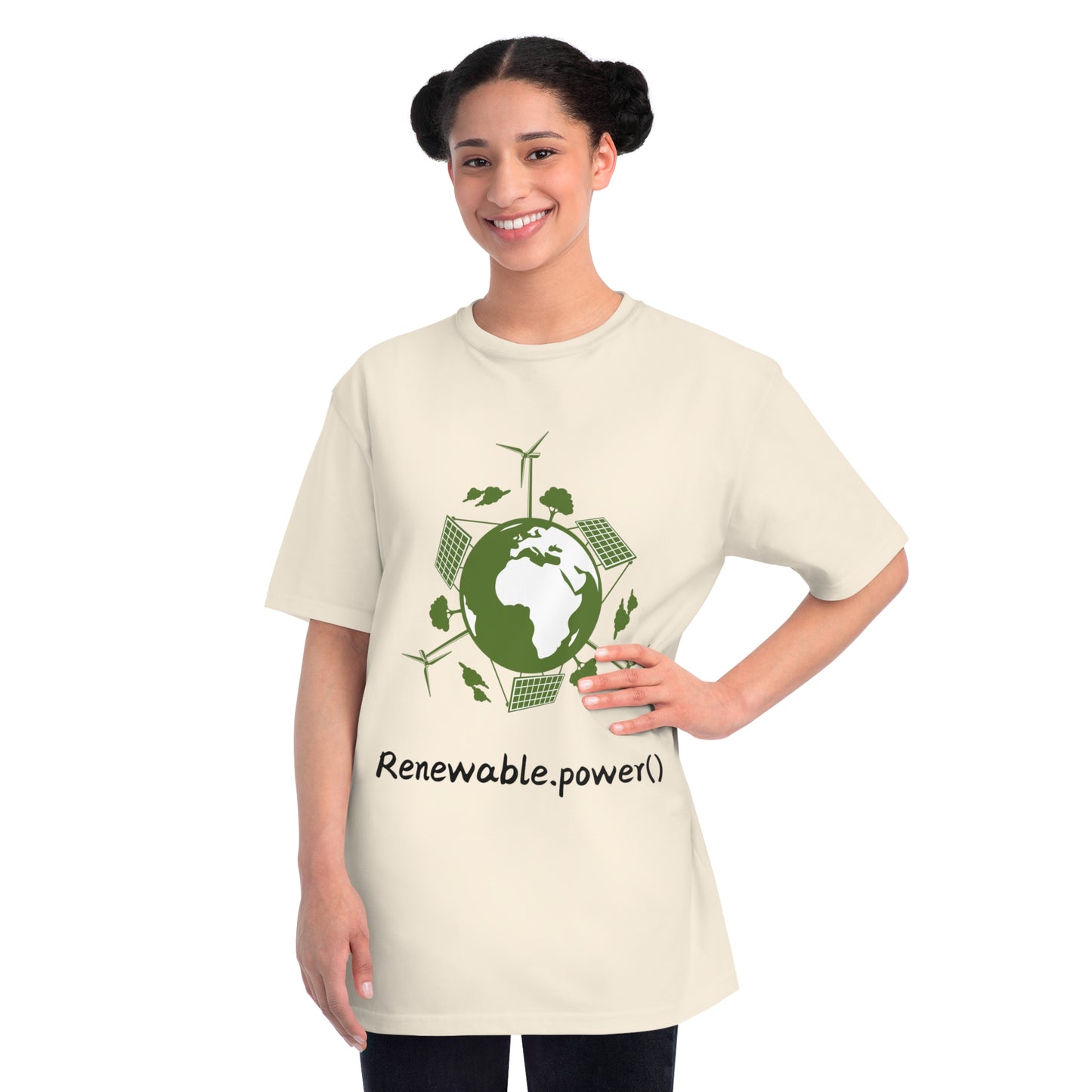 Renewable.power() Green Tech Tee | Eco Energy Coder Shirt | Usha Creations