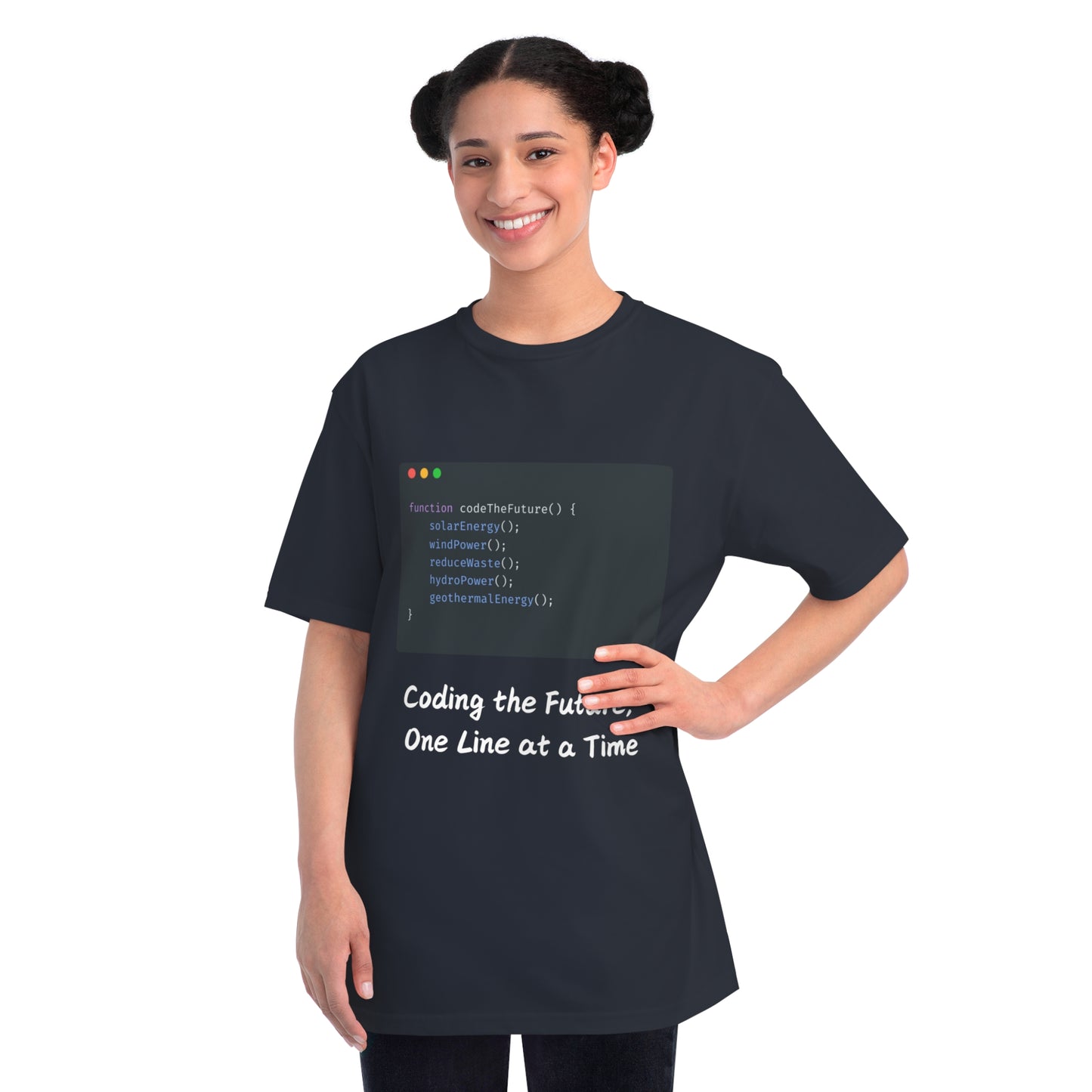 Code the Future Eco Dev Tee | Green Energy Coder Shirt | Usha Creations