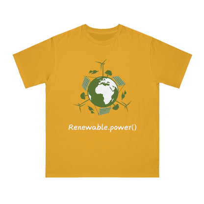 Renewable.power() Green Tech Tee | Eco Energy Coder Shirt | Usha Creations