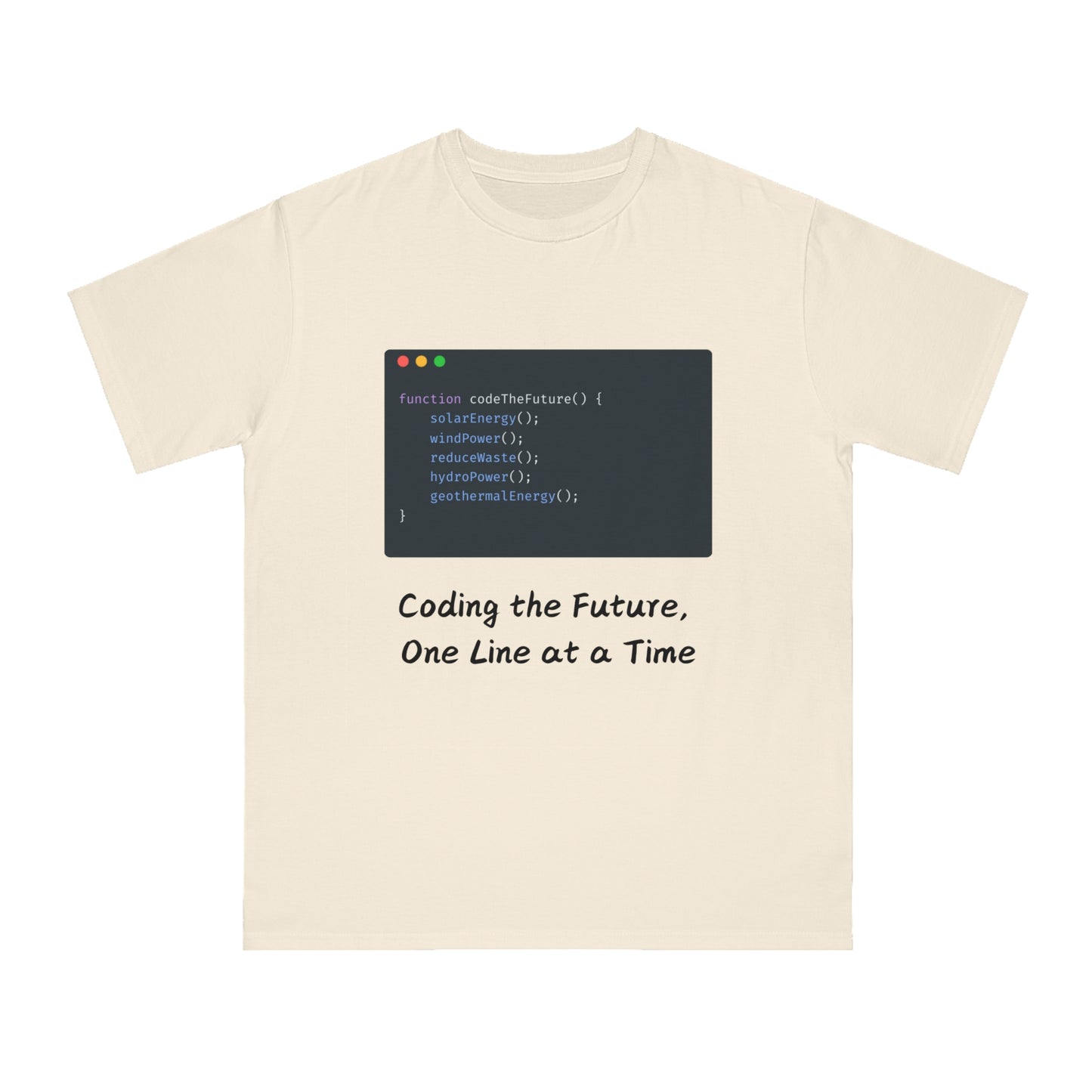 Code the Future Eco Dev Tee | Green Energy Coder Shirt | Usha Creations