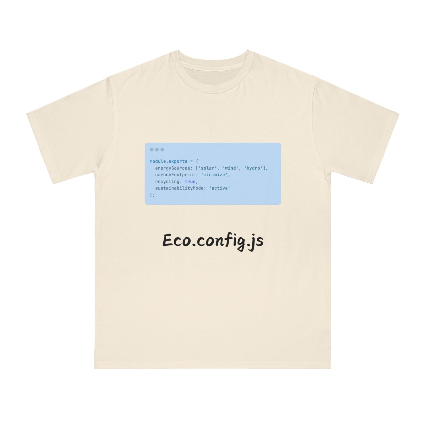 Eco.config.js Green Code Tee | Developer Earth Settings | Usha Creations