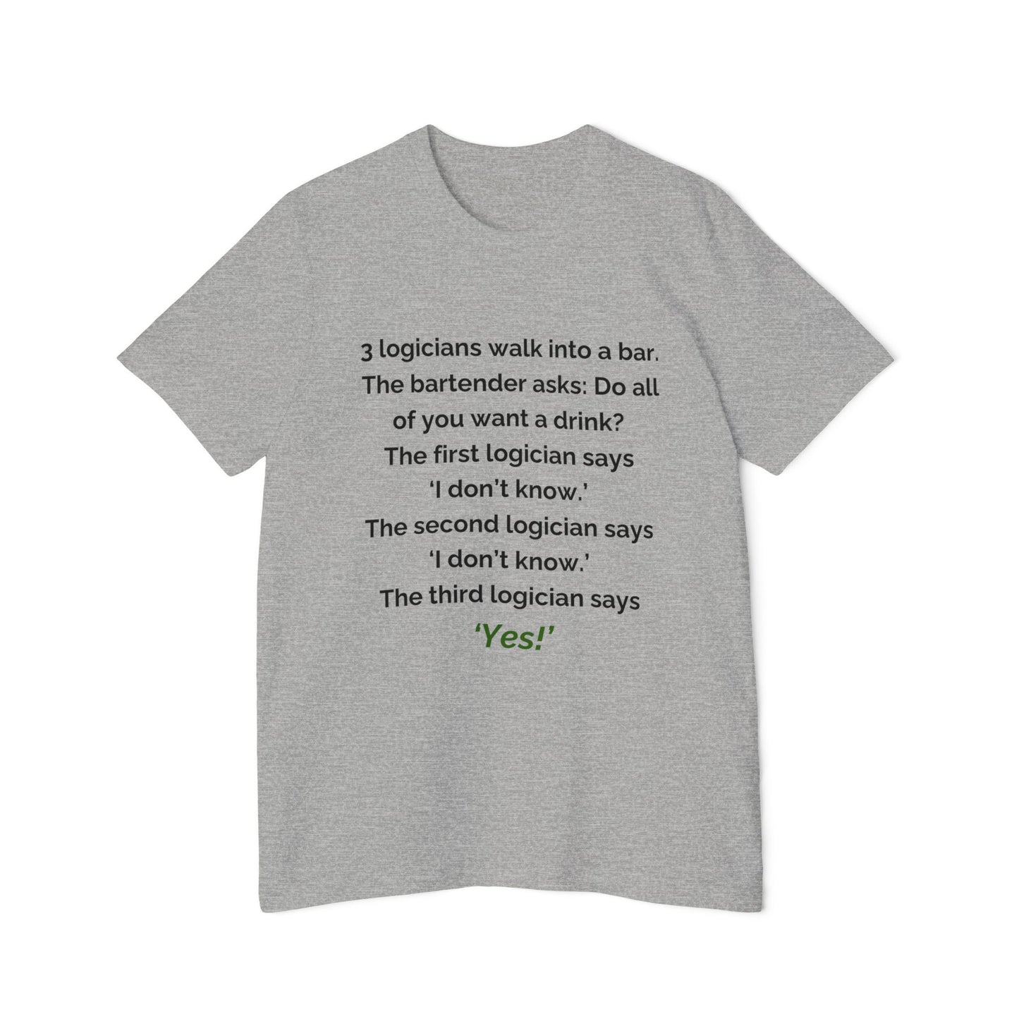 3 Logicians Walk into a Bar | Funny Logic Puzzle T-Shirt for Developers | Usha Creations