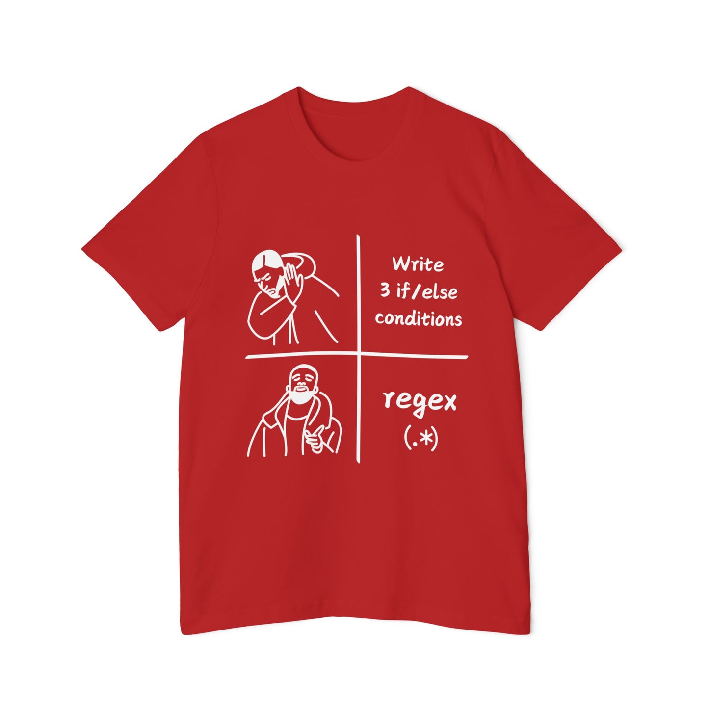 Regex vs If/Else Flork Meme Programmer Humor T Shirt | Coding Logic Tees | Usha Creations