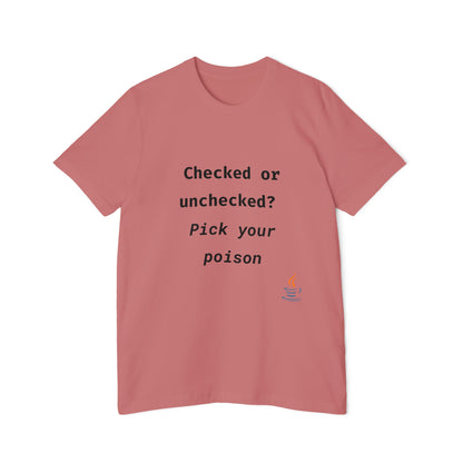 Checked or Unchecked? Pick Your Poison | Java Programming T-Shirt | Funny Developer Shirt | Usha Creations