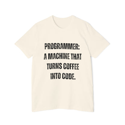 Programmer: A Machine That Turns Coffee into Code | Funny Developer T-Shirt | Coder Life Tee | Usha Creations