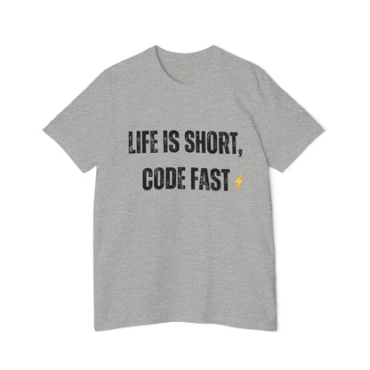 Life is Short, Code Fast T-Shirt - Motivational Programmer Tee