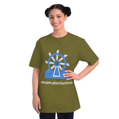 stream.pipe(turbine) Tee | Hydro Energy Coder Shirt | Usha Creations