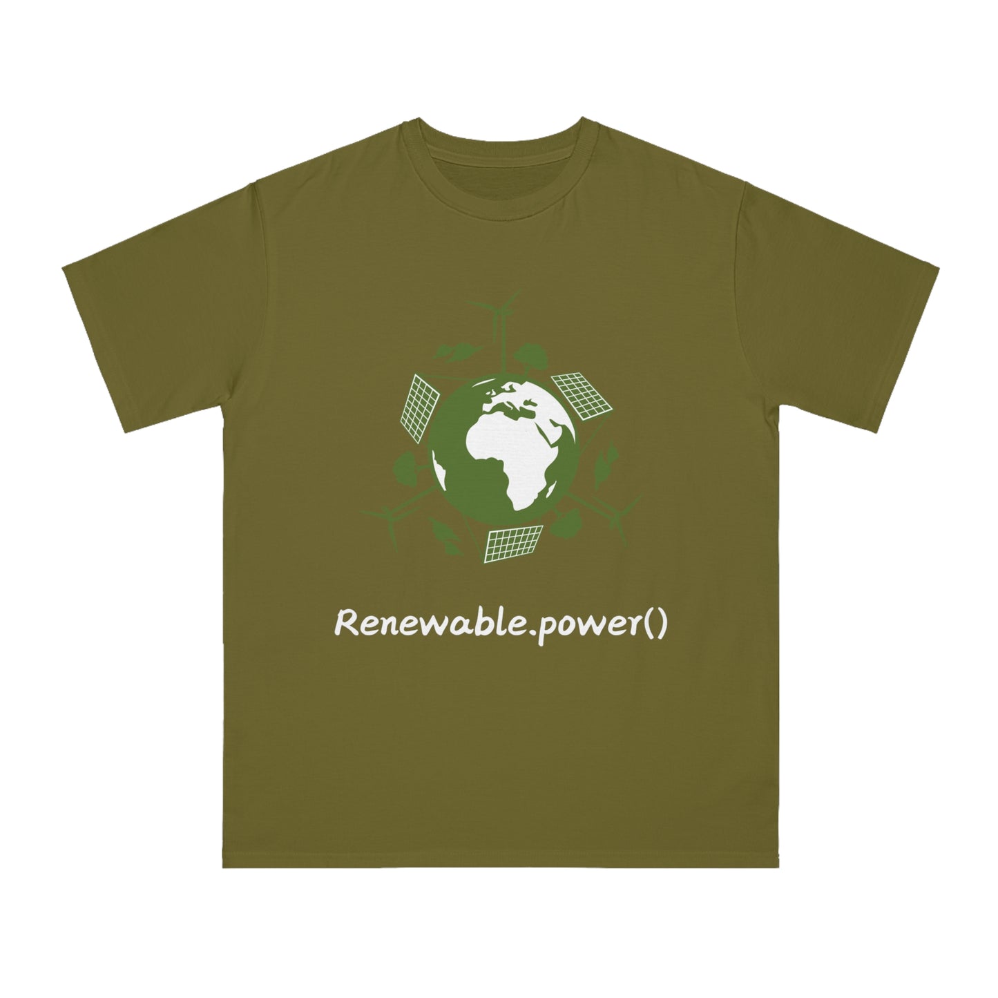 Renewable.power() Green Tech Tee | Eco Energy Coder Shirt | Usha Creations