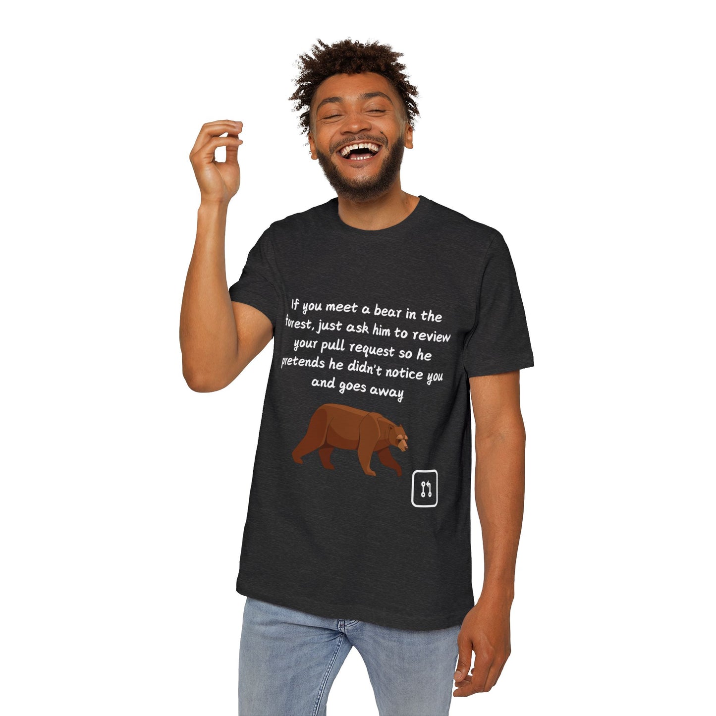 Bear Pull Request Review Developer Humor T Shirt | Coding Wildlife Meme Tees | Usha Creations