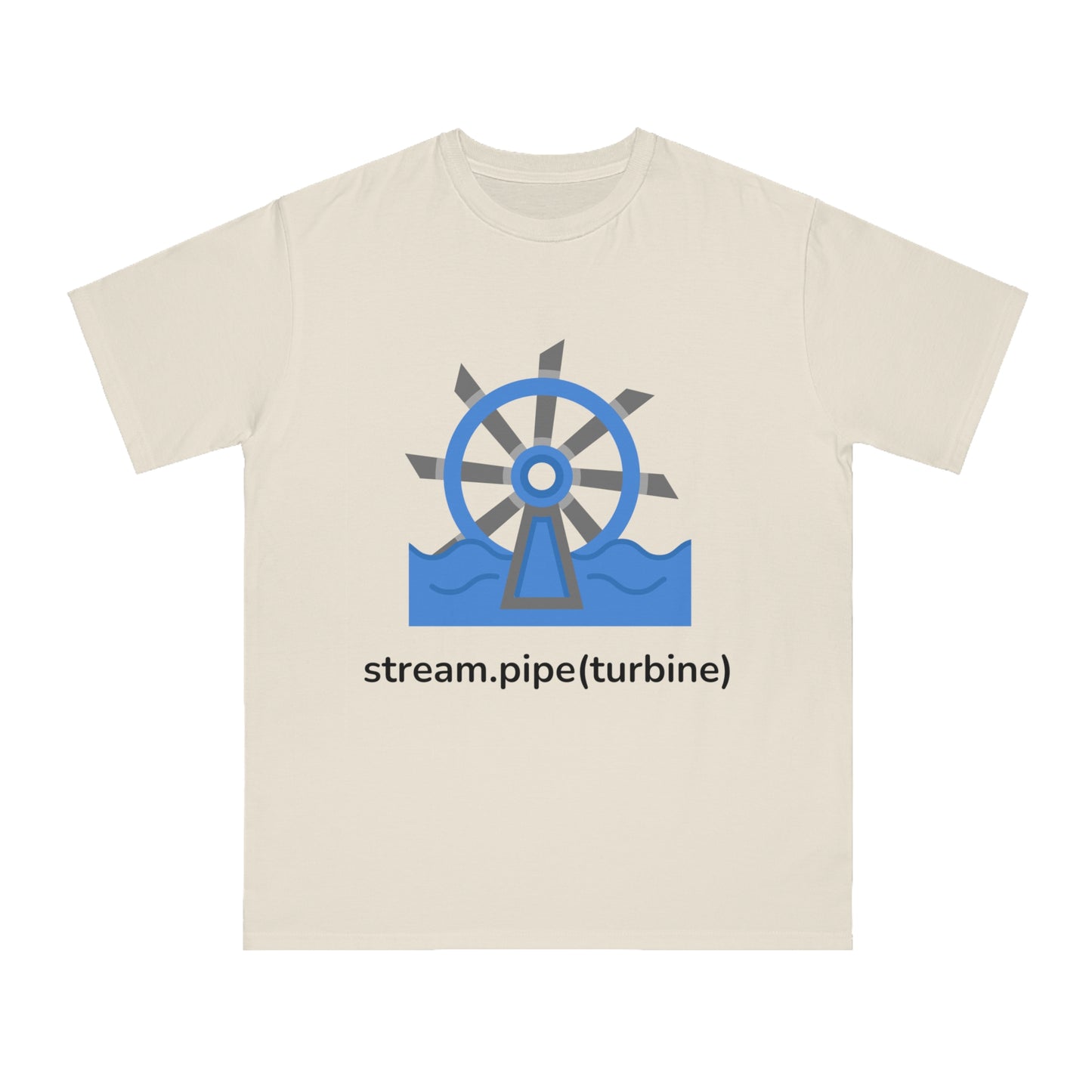 stream.pipe(turbine) Tee | Hydro Energy Coder Shirt | Usha Creations