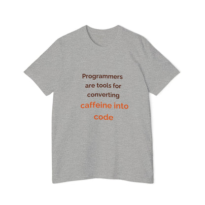 Programmers Are Tools for Converting Caffeine into Code | Funny Tech T-Shirt for Developers | Usha Creations