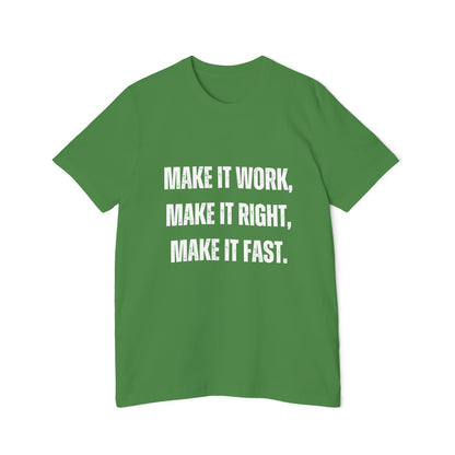 Make It Work, Make It Right, Make It Fast | Inspirational Developer T-Shirt | Programmer Quote Tee | Usha Creations