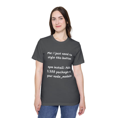 NPM Dependency Explosion Web Dev Humor T Shirt | JavaScript Meme Tees | Usha Creations