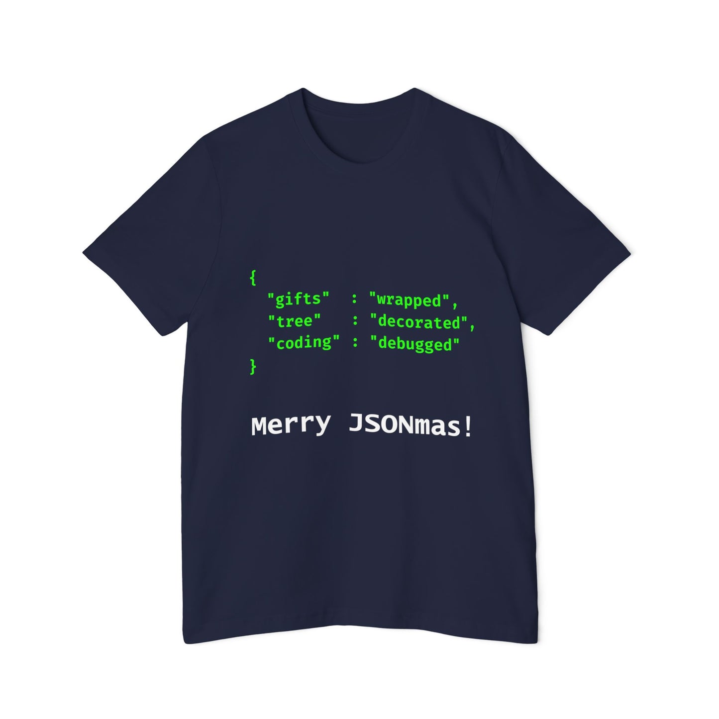 Merry JSONmas Developer T-Shirt | Funny JSON Christmas Gift 2024 | JavaScript Holiday Present | Usha Creations