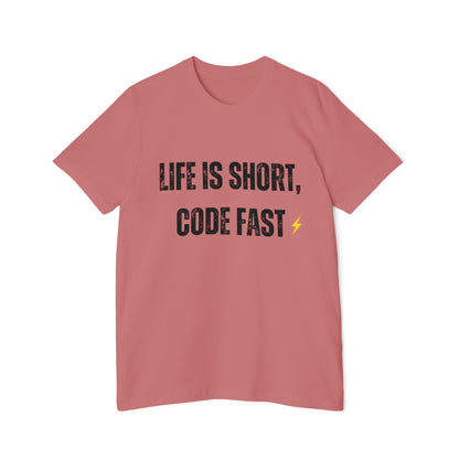 Life is Short, Code Fast T-Shirt - Motivational Programmer Tee