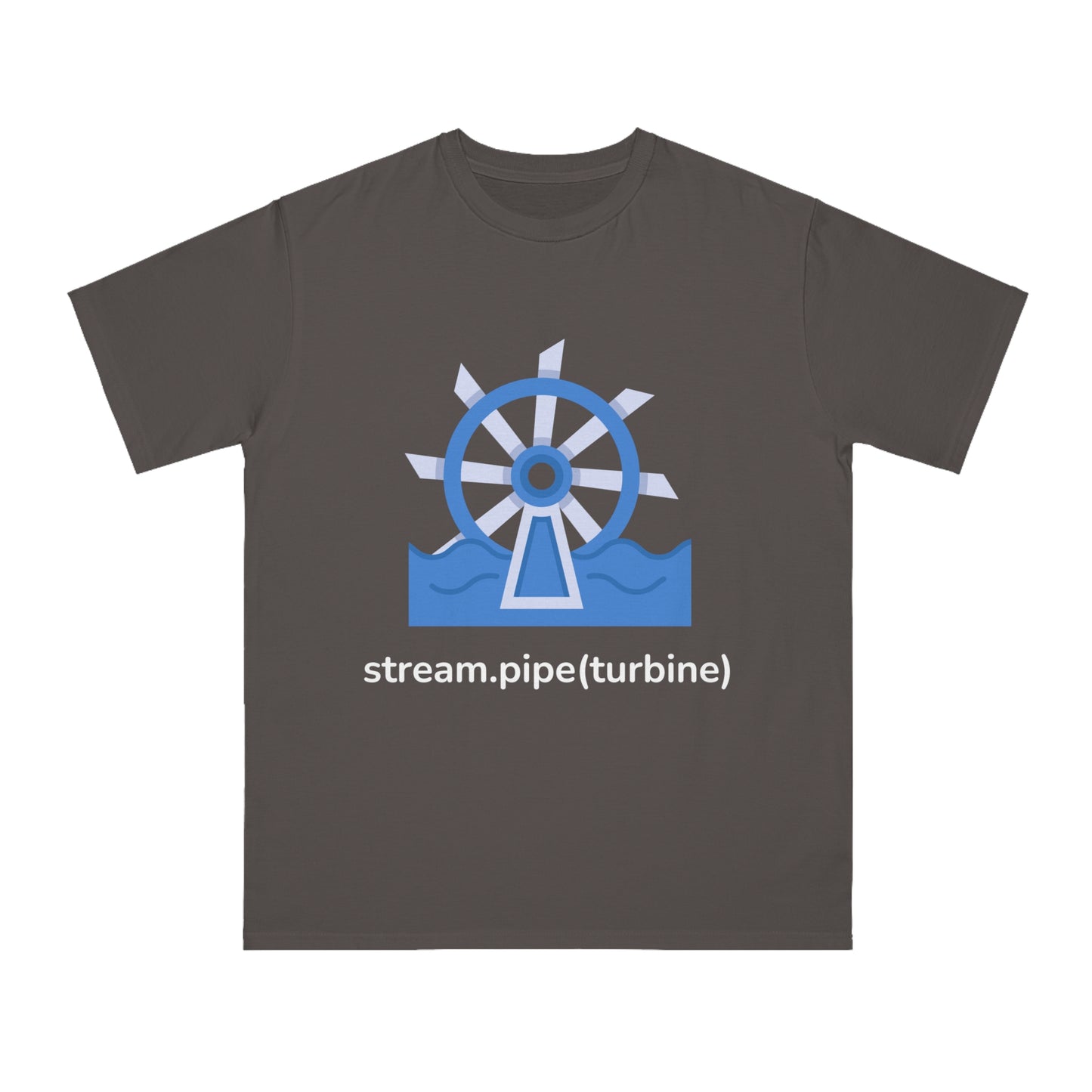 stream.pipe(turbine) Tee | Hydro Energy Coder Shirt | Usha Creations