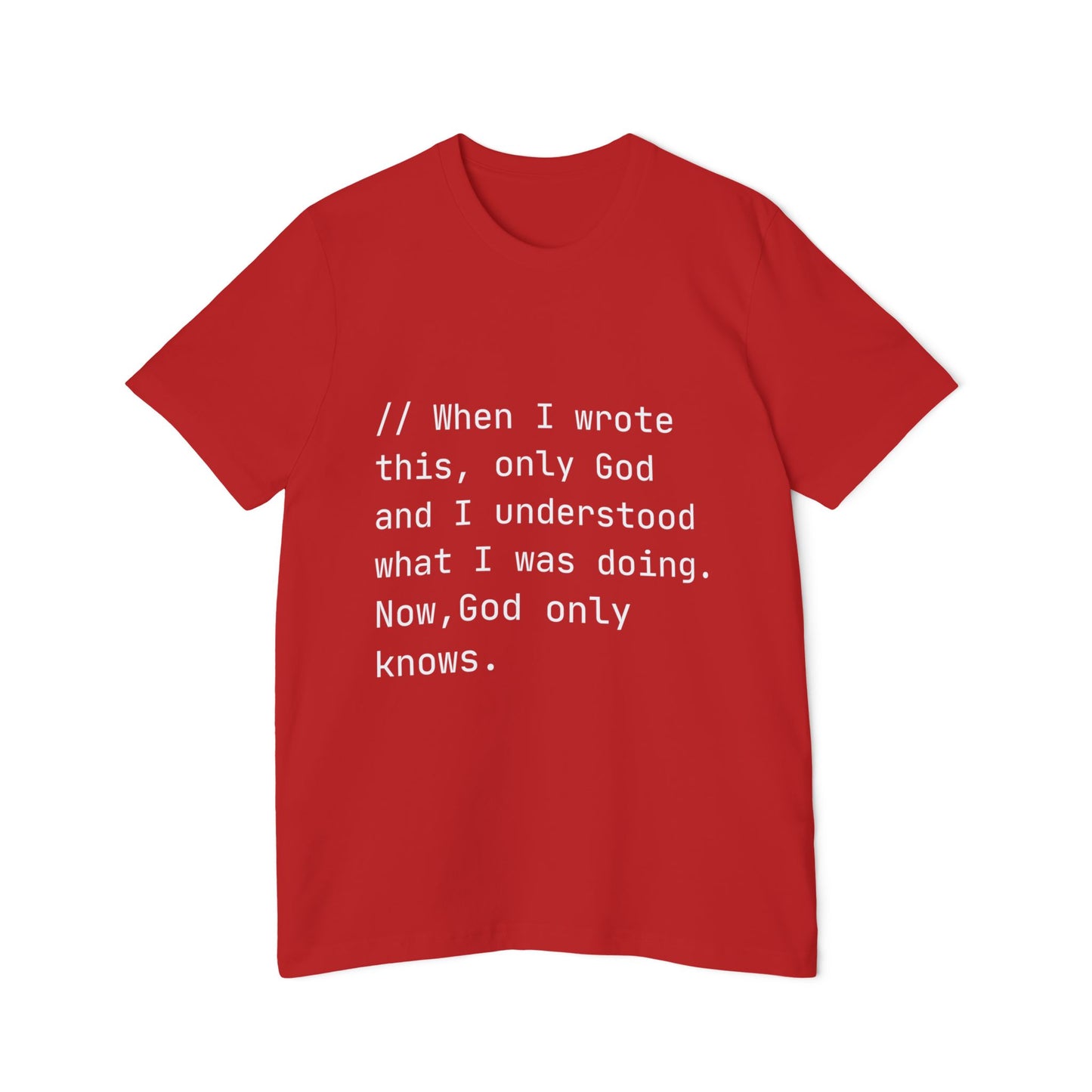 Divine Debug T-Shirt | Mysterious Code Comment | Programming Humor | Usha Creations