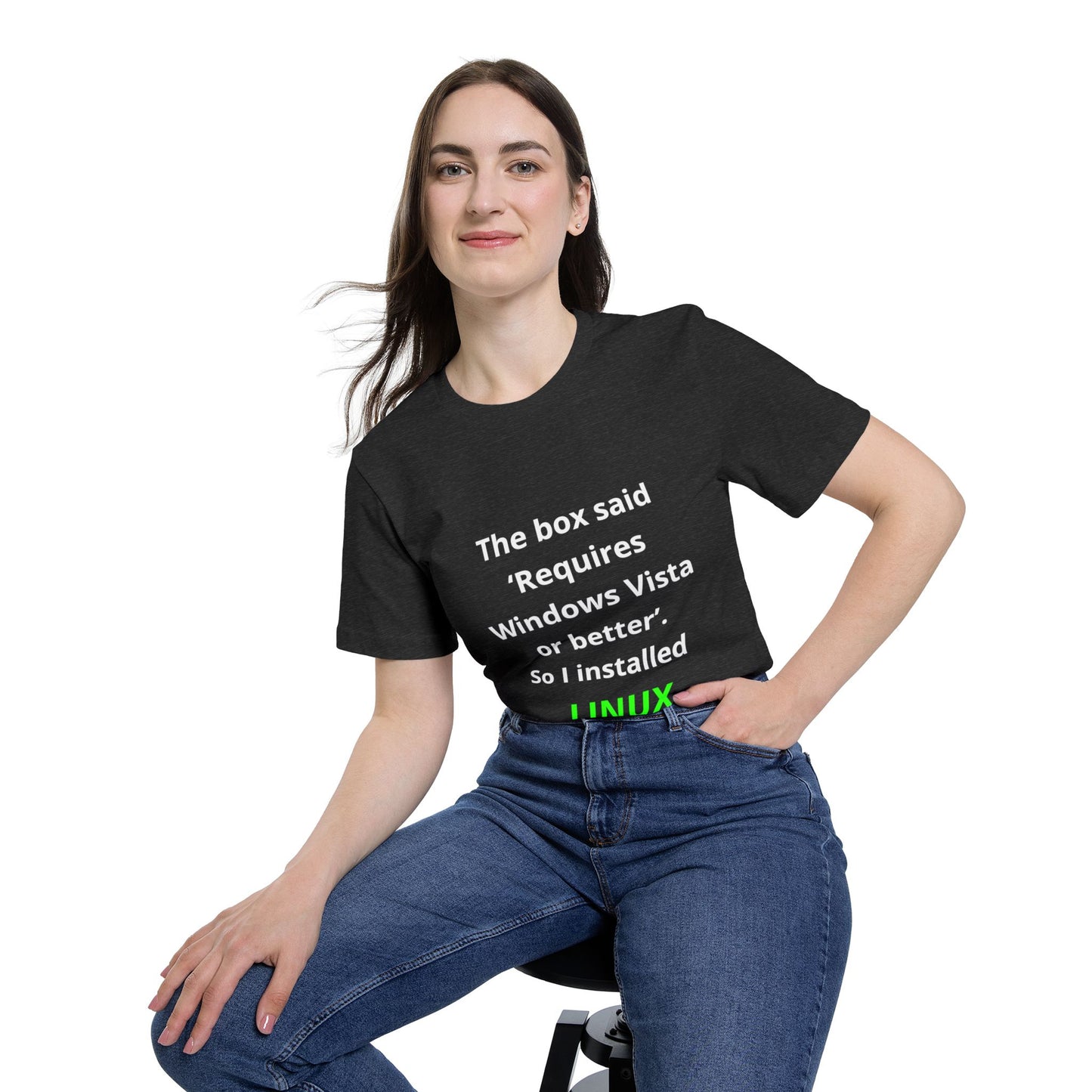 The Box Said ‘Requires Windows Vista or Better’. So I Installed LINUX | Funny Tech T-Shirt for Developers | Usha Creations