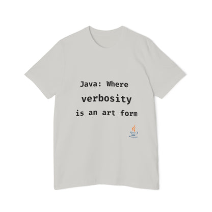 Java: Where Verbosity Is an Art Form | Java Developer T-Shirt | Funny Programmer Shirt | Usha Creations