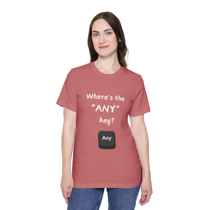 Any Key Confusion Tech Support Humor T Shirt | IT Helpdesk Meme Tees | Usha Creations