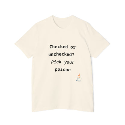 Checked or Unchecked? Pick Your Poison | Java Programming T-Shirt | Funny Developer Shirt | Usha Creations