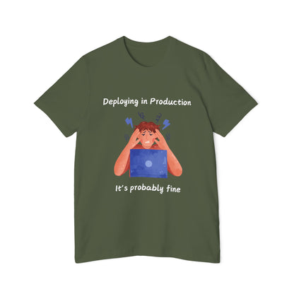 Production Deployment Stress Developer Humor T Shirt | DevOps Meme Tees | Usha Creations