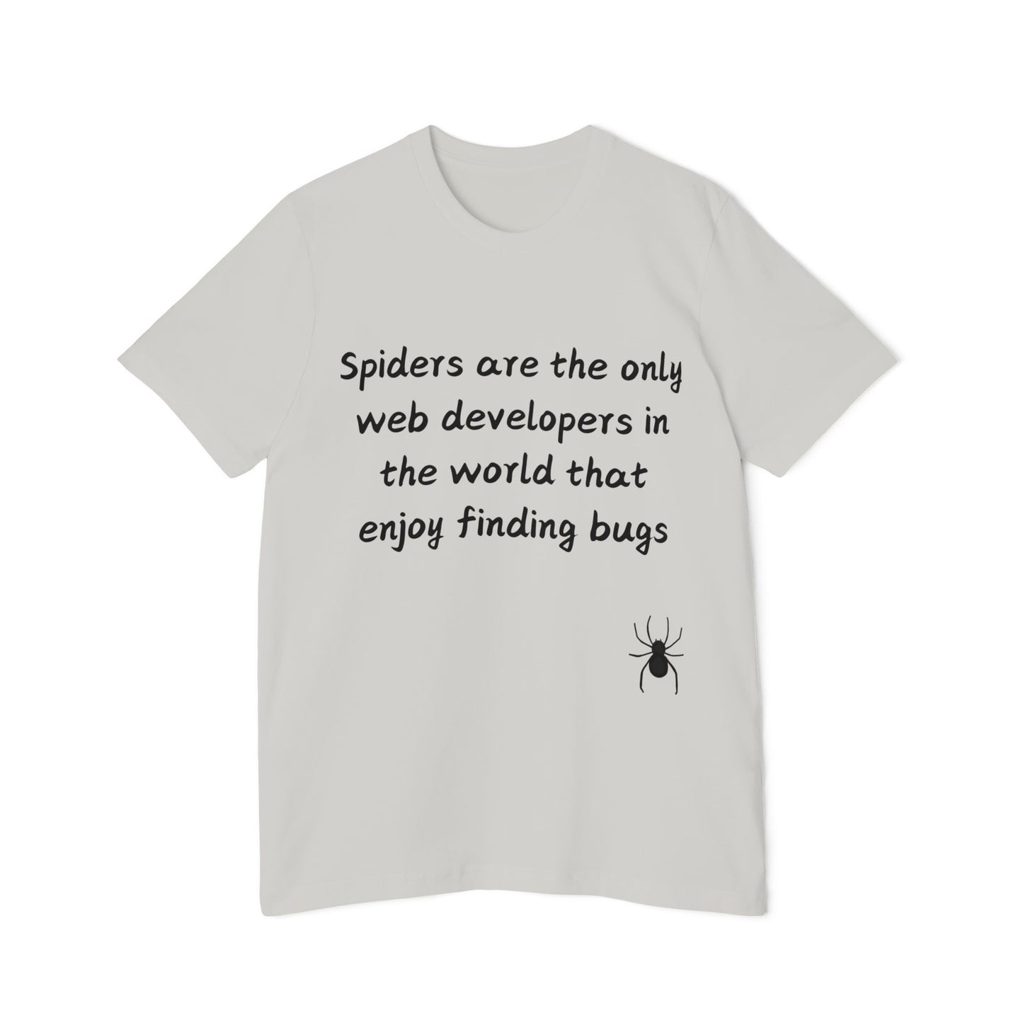 Spider Web Developer Bug Humor T Shirt | Coding Pun Meme Tees | Usha Creations