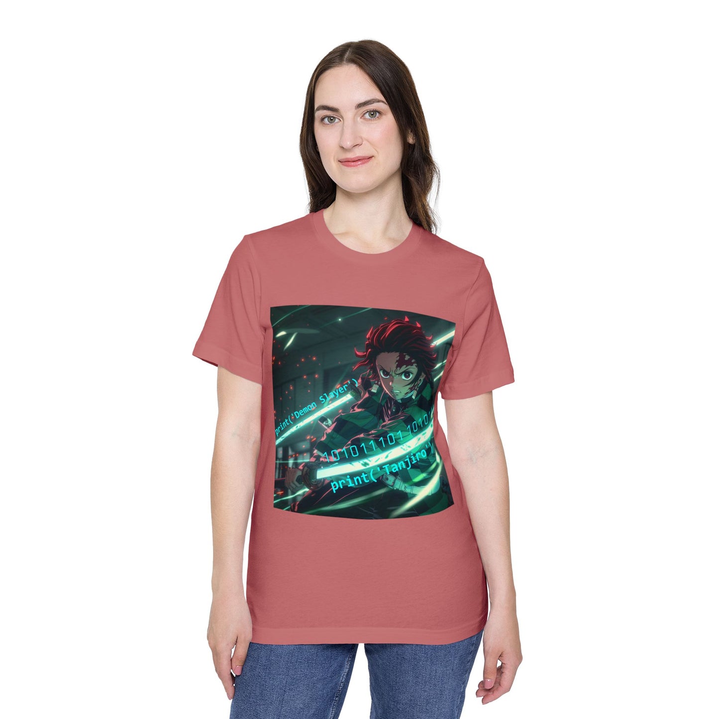 Tanjiro’s Cyber Sword Tee – Digital Demon Slayer Edition