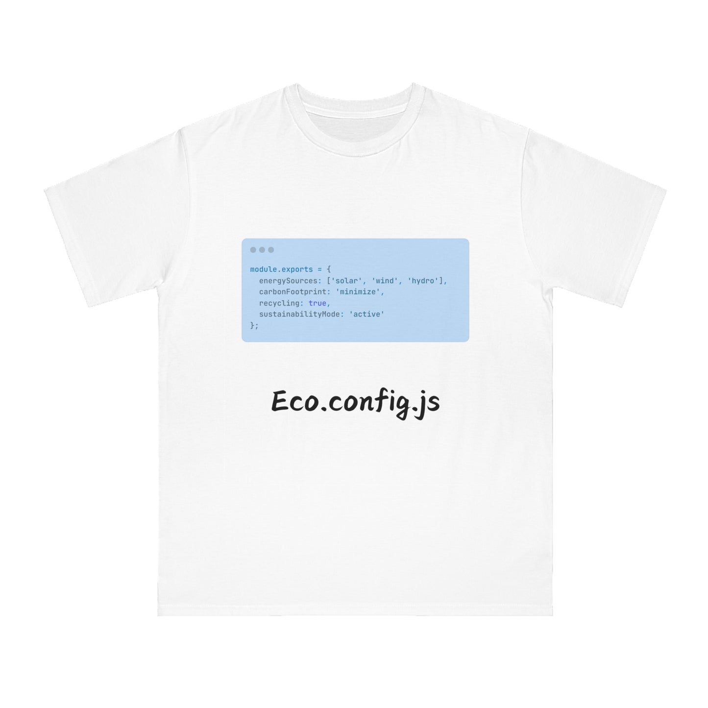 Eco.config.js Green Code Tee | Developer Earth Settings | Usha Creations