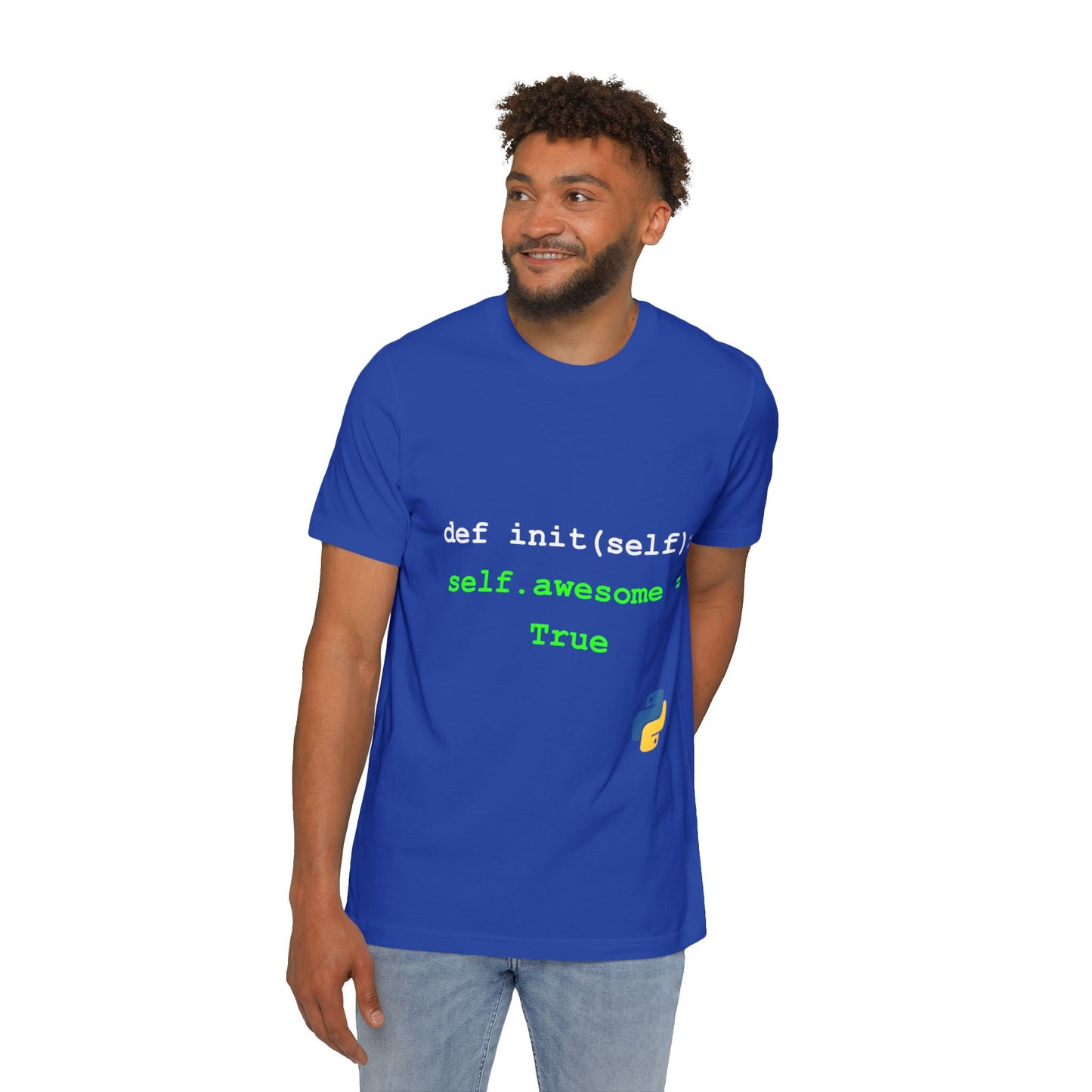 def init(self): self.awesome = True | Funny Python Coding T-Shirt | Usha Creations