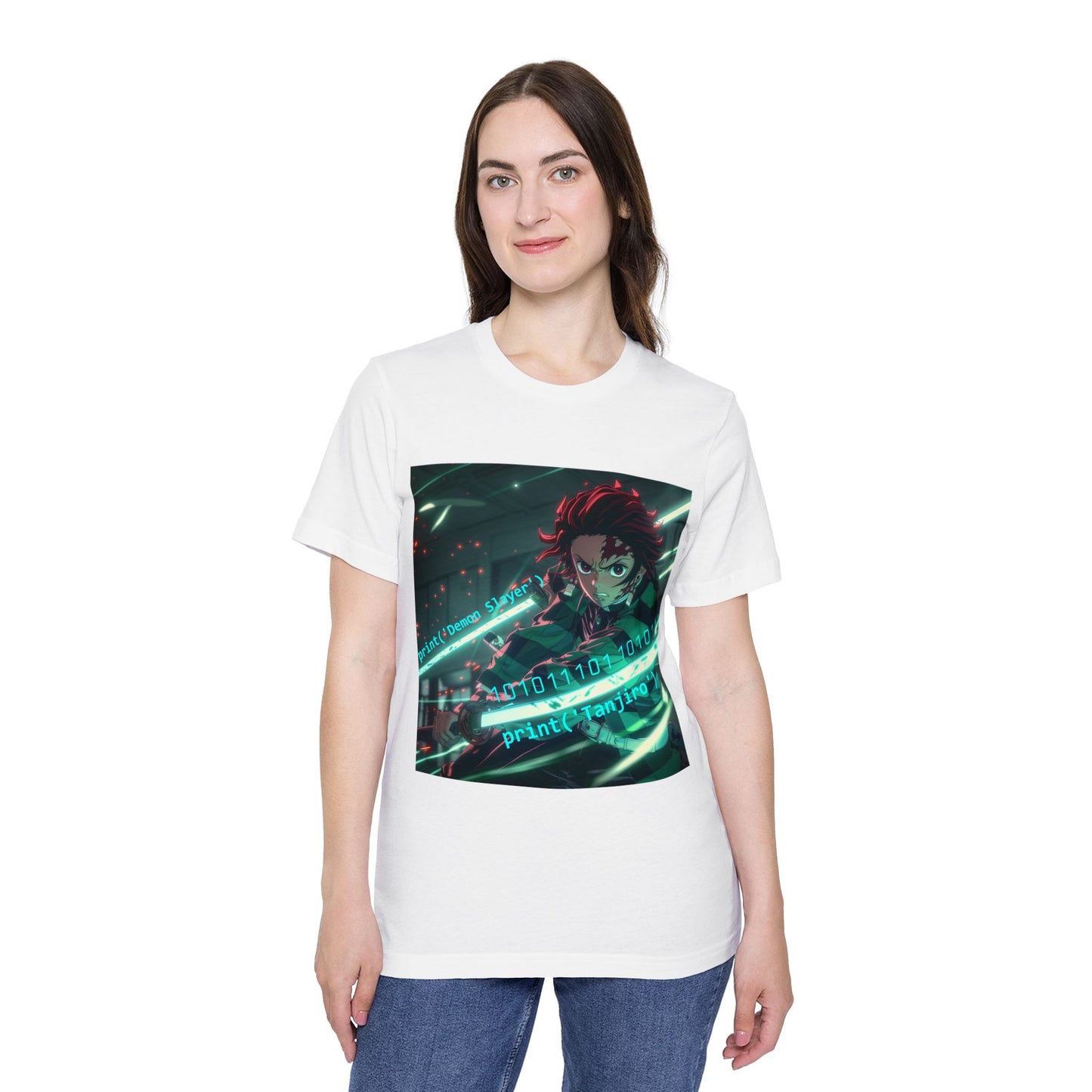 Tanjiro’s Cyber Sword Tee – Digital Demon Slayer Edition